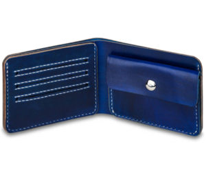 Ručně šitá a barvené kožená peněženka v01